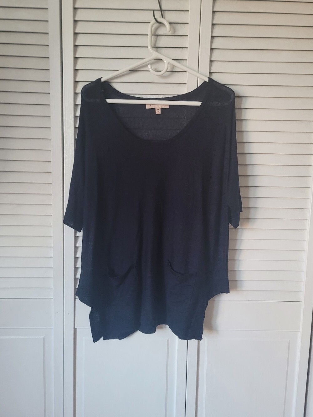 PHILOSOPHY Navy Oversized Scoop Neck Tunic, Size M